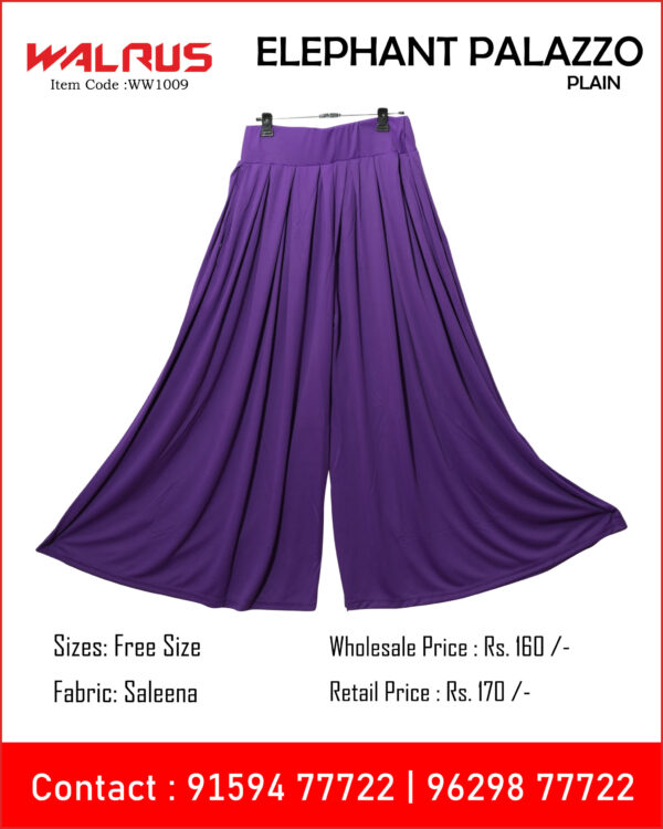 Plain Elephant Palazzo (Free Size)