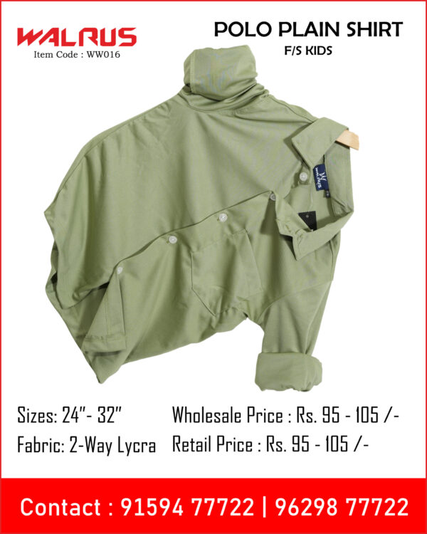 Kids Polo Plain Full Sleeve Shirt