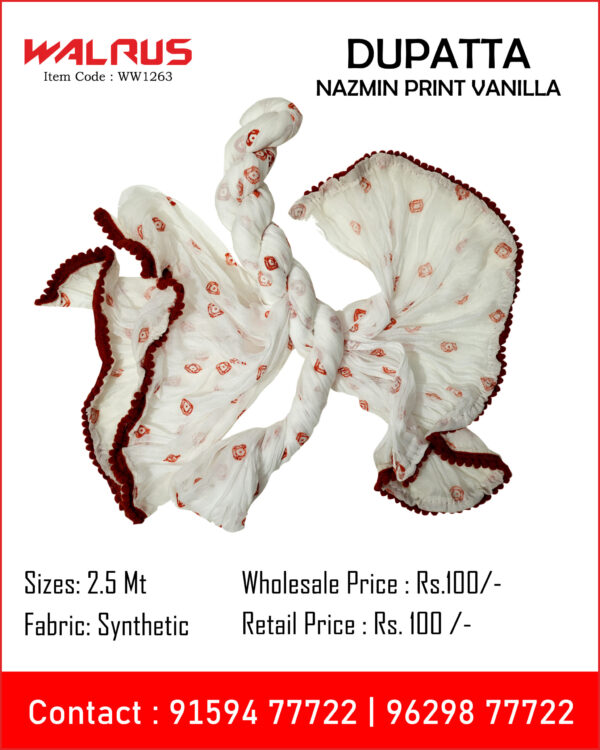 Nazmin Print Vanilla Dupatta